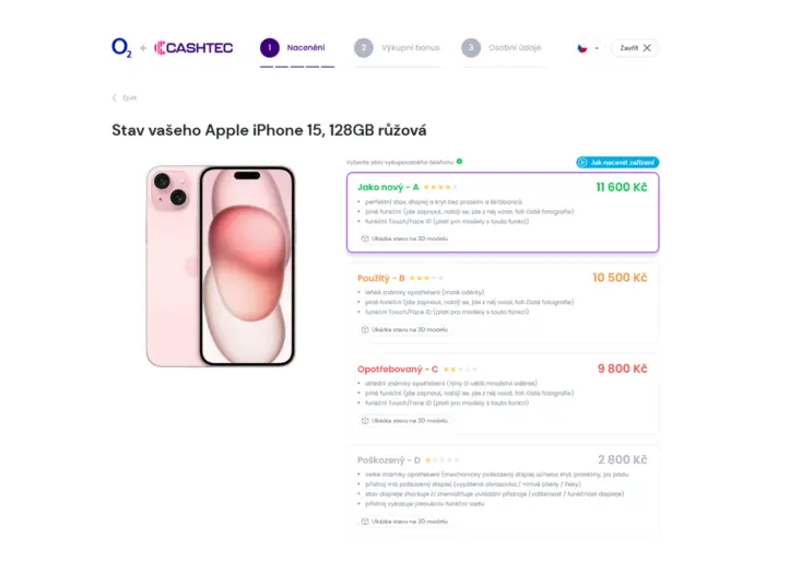 Postup výkupu telefonu