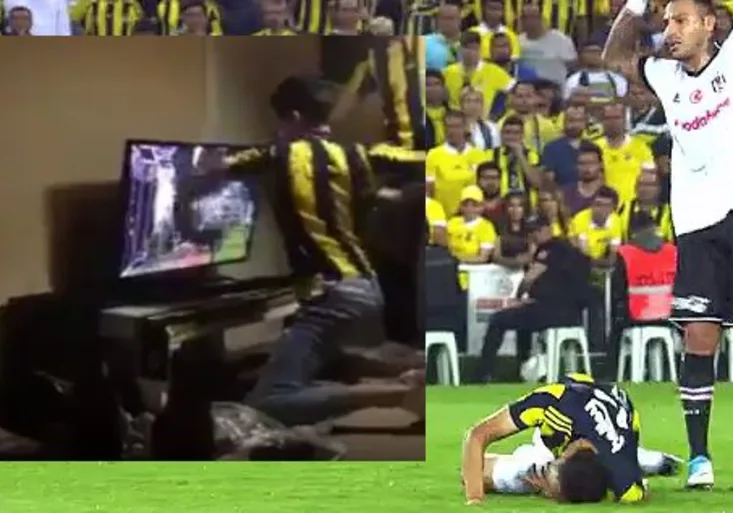 Šílené derby Fenerbahce - Besiktas! Dvě penalty, 5 červených karet, fanoušci rozbíjeli televize!
