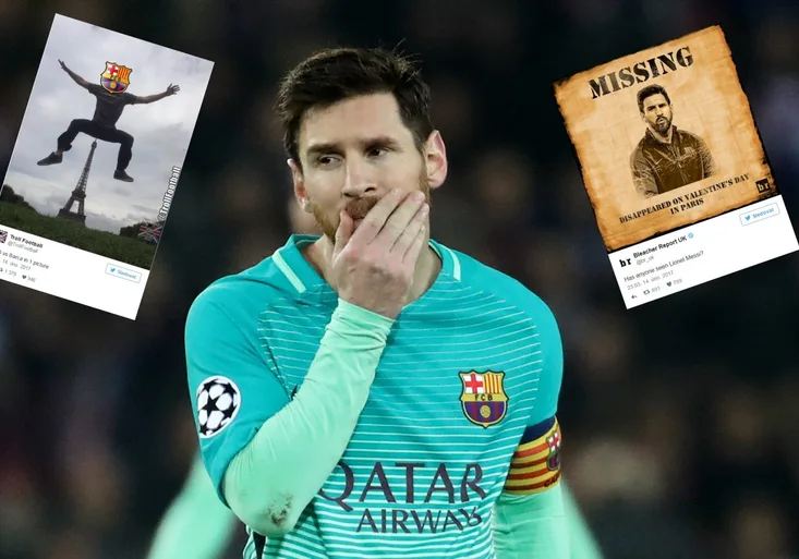 NEJLEPŠÍ TWEETY: Neviděli jste Messiho? Fanoušci na sítích mají po výprasku Barcelony v Paříži žně!