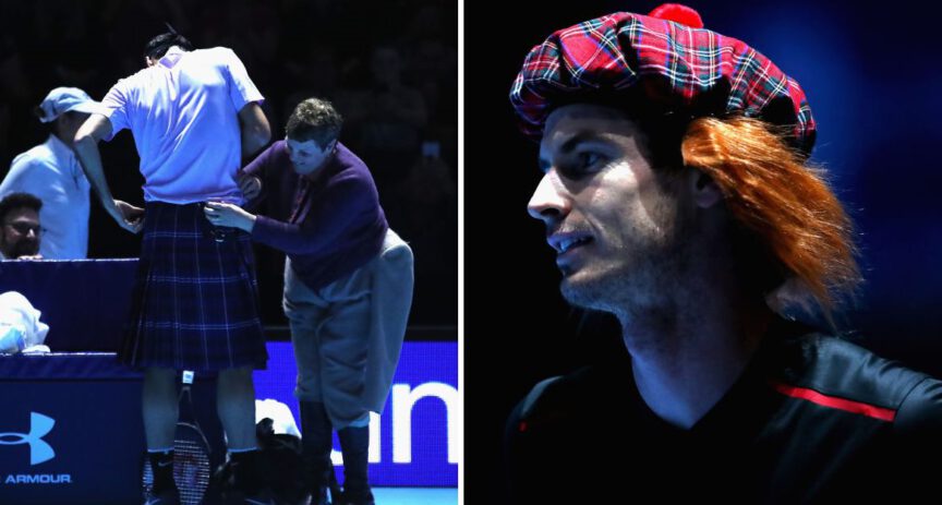 Unikátní podívaná! Federer hrál v kiltu, Murray s parukou! Jak dopadla exhibice hvězd?