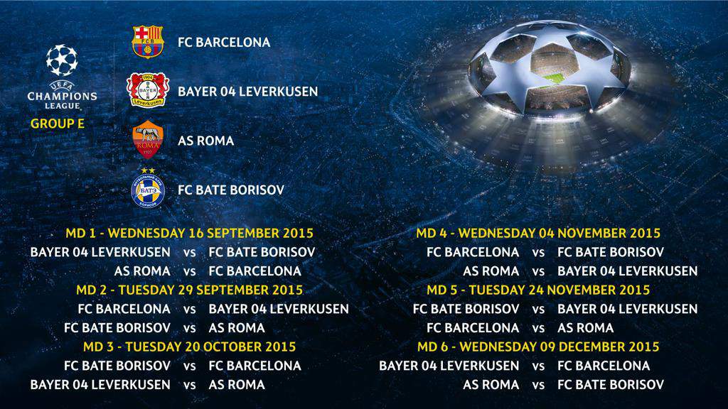 Champions League dates group E