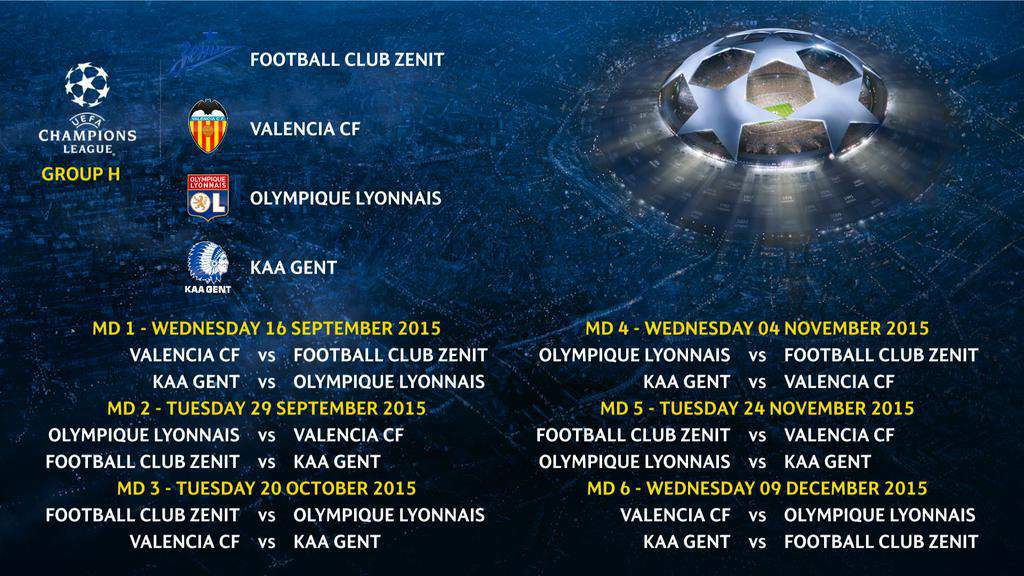 Champions League dates group H