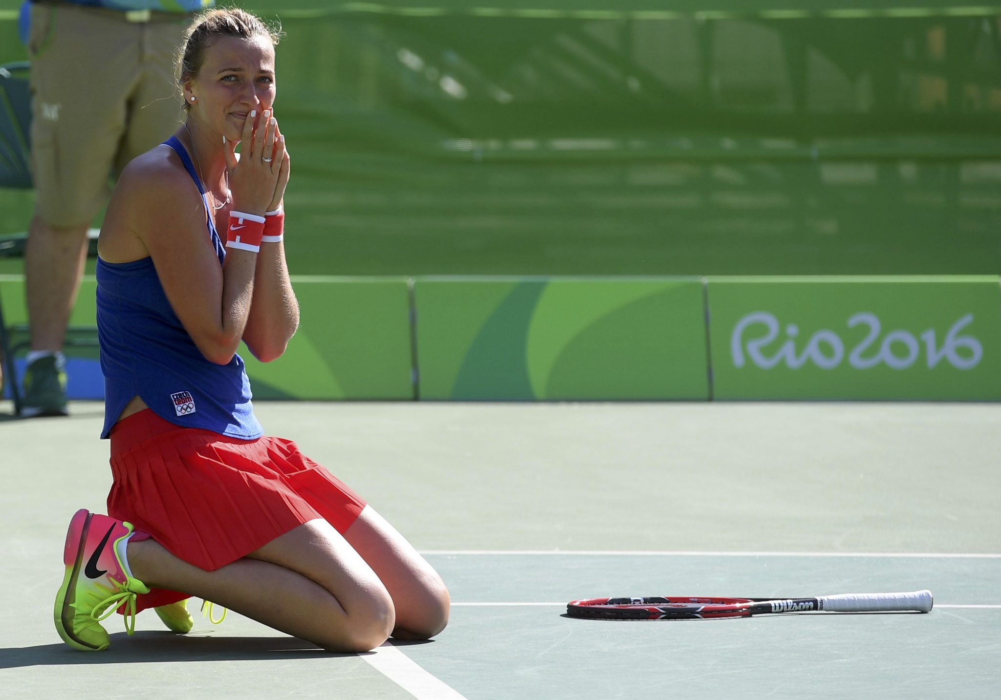 2016 Rio Olympics - Tennis - Final - Women's Singles Bronze Medal Match - Olympic Tennis Centre - Rio de Janeiro, Brazil - 13/08/2016. Petra Kvitova (CZE) of Czech Republic celebrates after winning match against Madison Keys (USA) of USA. REUTERS/Toby Melville FOR EDITORIAL USE ONLY. NOT FOR SALE FOR MARKETING OR ADVERTISING CAMPAIGNS.