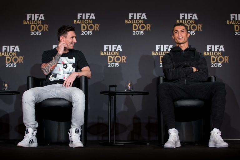 Cristiano Ronaldo a Lionel Messi. Foto: Getty Images