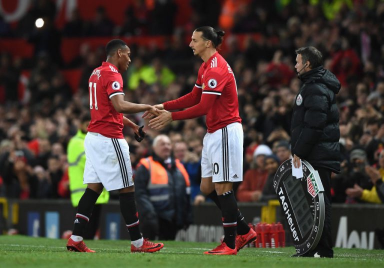 Zlatan Ibrahimovič a Anthony Martial (Manchester United). Foto: Getty Images