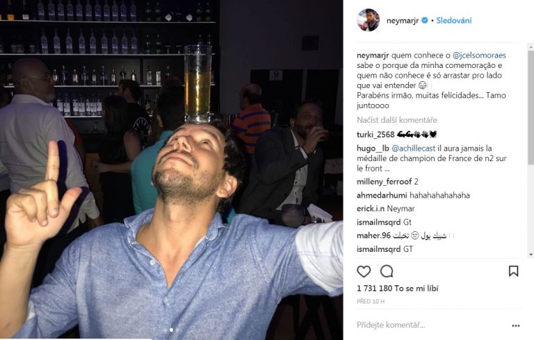 Neymar popřál svému příteli k narozeninám