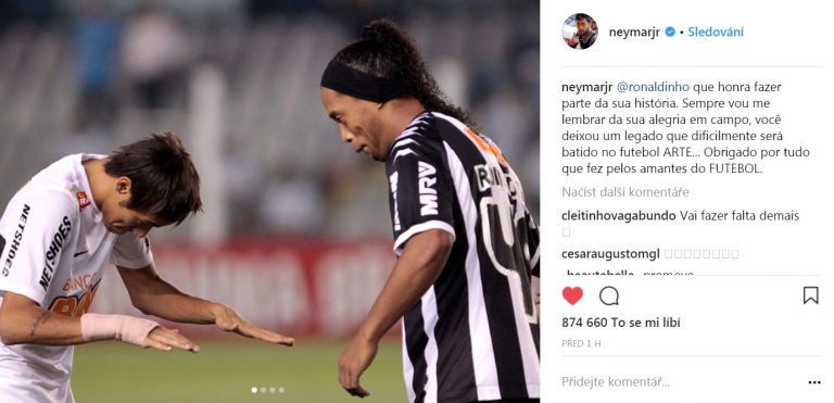Neymar a Ronaldinho, Foto: Instagram